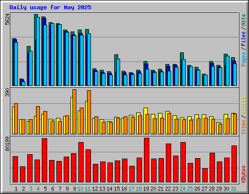 Daily usage for May 2025
