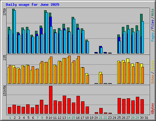 Daily usage for June 2025