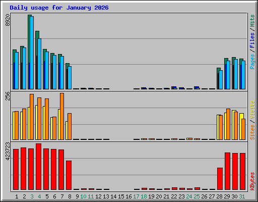 Daily usage for January 2026