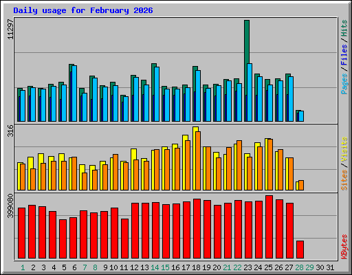Daily usage for February 2026